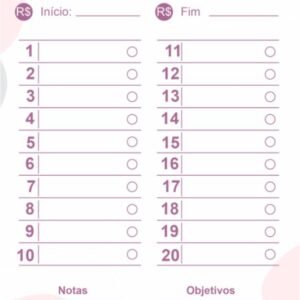 Planner desafio 20 dias 2 Oba Digitais