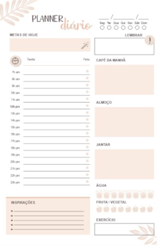 Planner diário clean - oba digitais